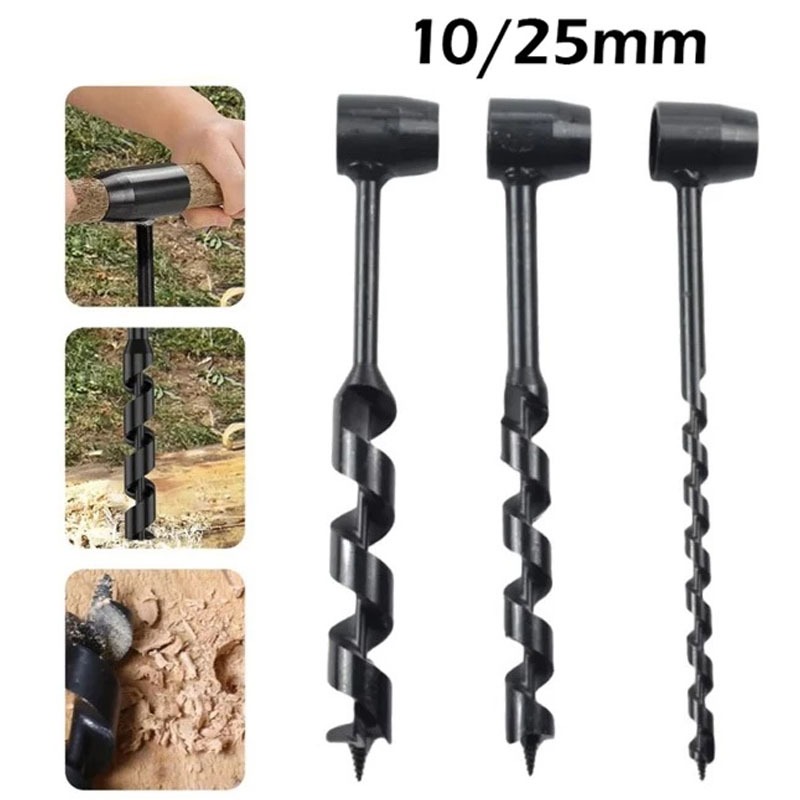 1* Bor Manual Tangan 26cm Mata Bor 10/25mm Auger Mata Bor Auger Bor Manual Kayu Untuk Kerajinan Kayu