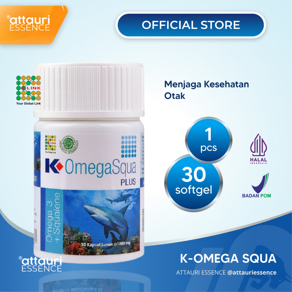 K-OMEGASQUAPLUS Suplemen Minyak Ikan K Link Ekstrak Squalene 30 Softgel