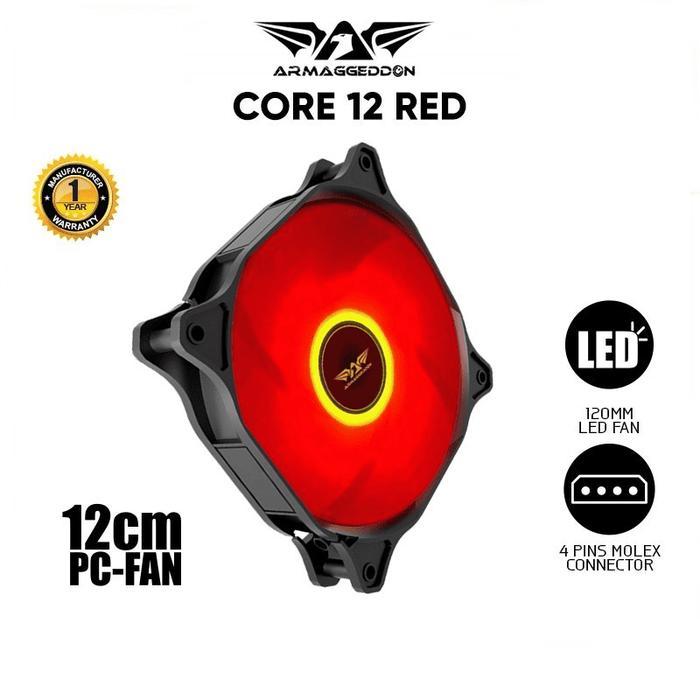 Fan Casing PC Armaggeddon Core 12 CHROMA RED Fan Molex Led