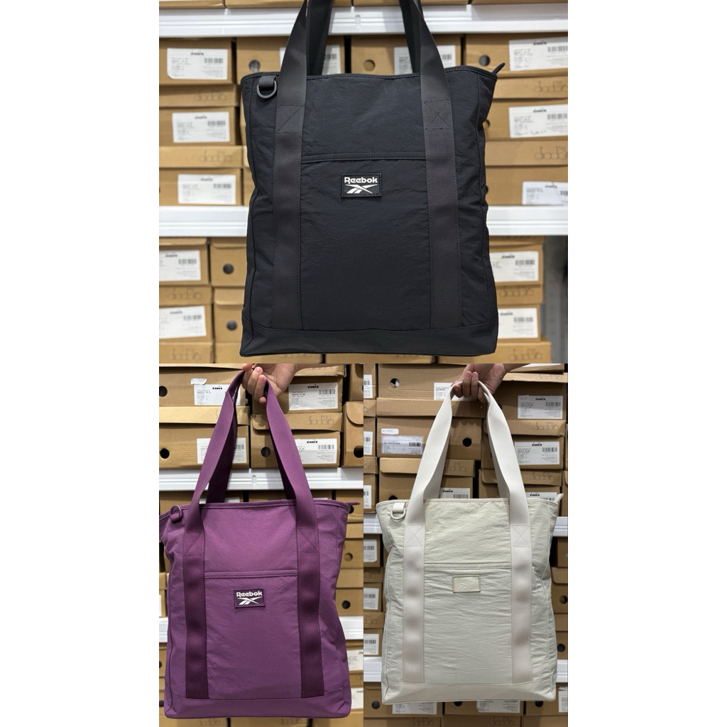 TAS REEBOK BRIGGITE TOTE BAG BLACK CHALK AND BURGUNDY REEWTB2564 TAS SELEMPANG TAS BAHU SLING BAG WA