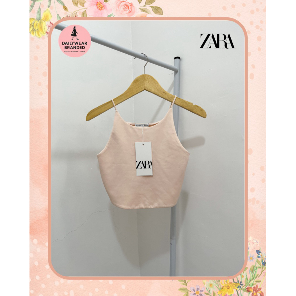 ZARA ORIGINAL High Neck Crop Top in Soft Pink Tank Top Halter