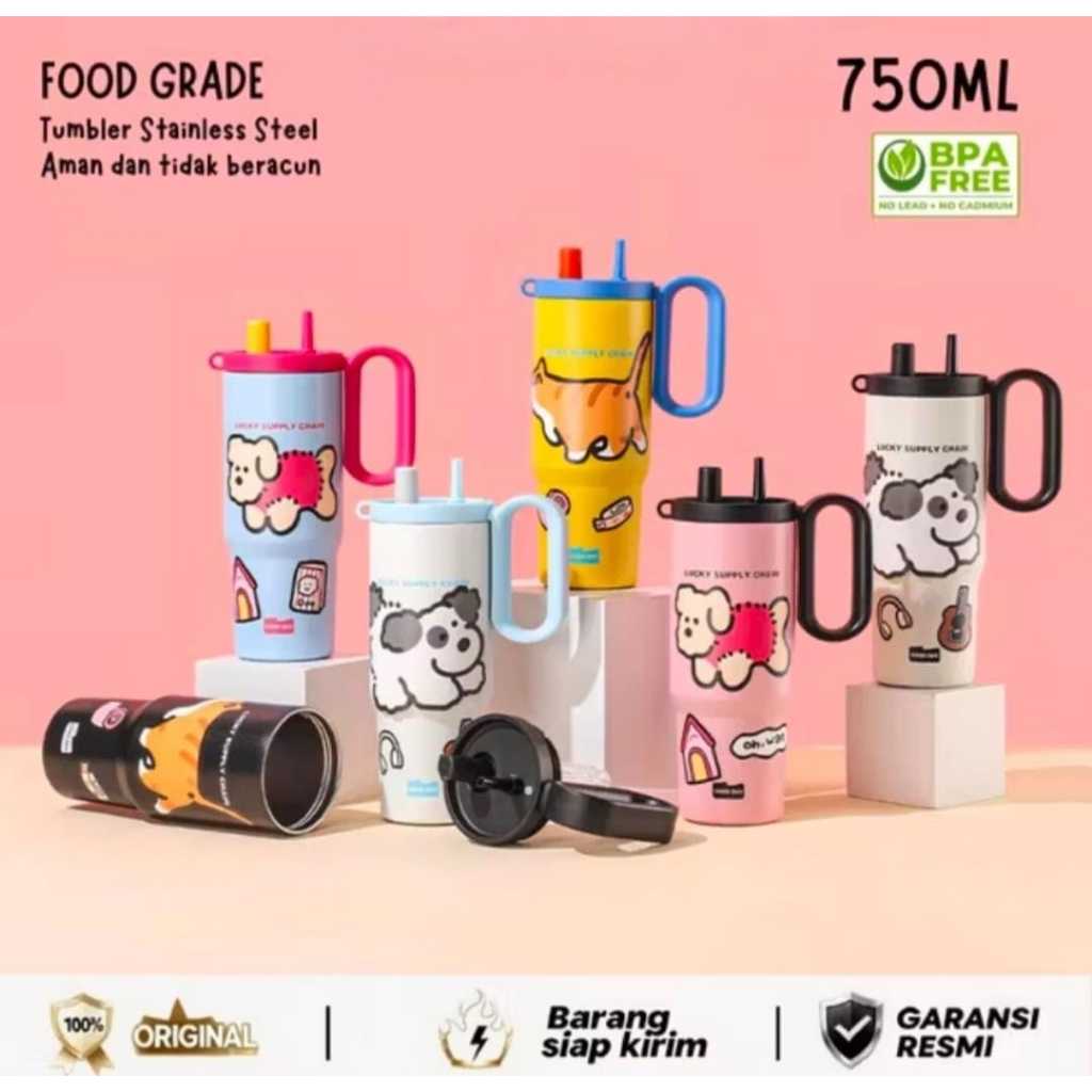 TUMBLER/BOTOL MINUM AESTETICH TAHAN PANAS DAN TAHAN DINGIN 710 ML-750 ML