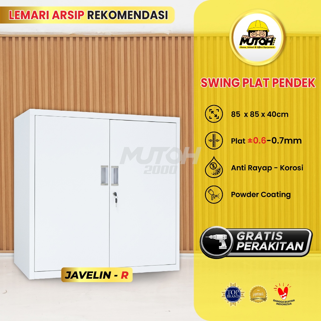Lemari Arsip Besi Swing Plat PENDEK Lemari arsip kantor putih MUTOH JAVELIN