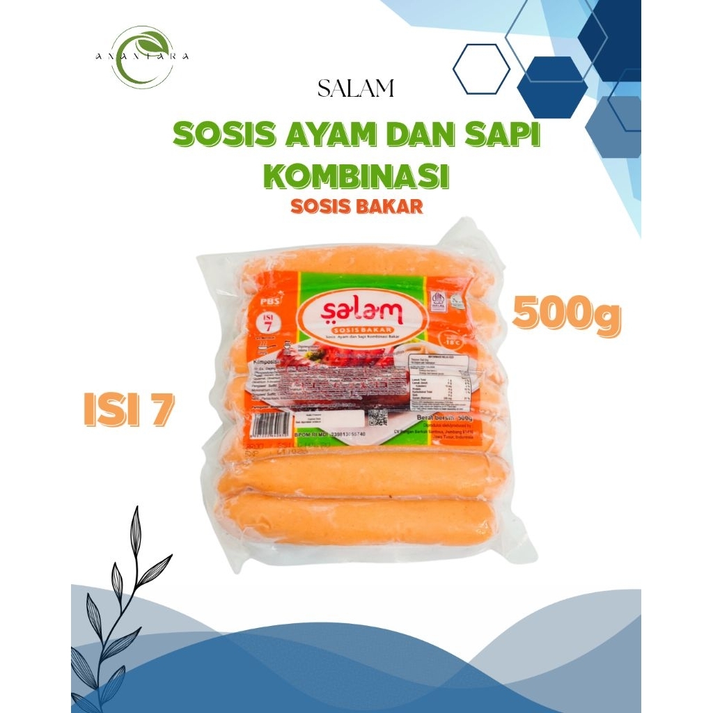 Salam Sosis Bakar Sosis Ayam Dan Sapi Kombinasi 500gr Isi 7