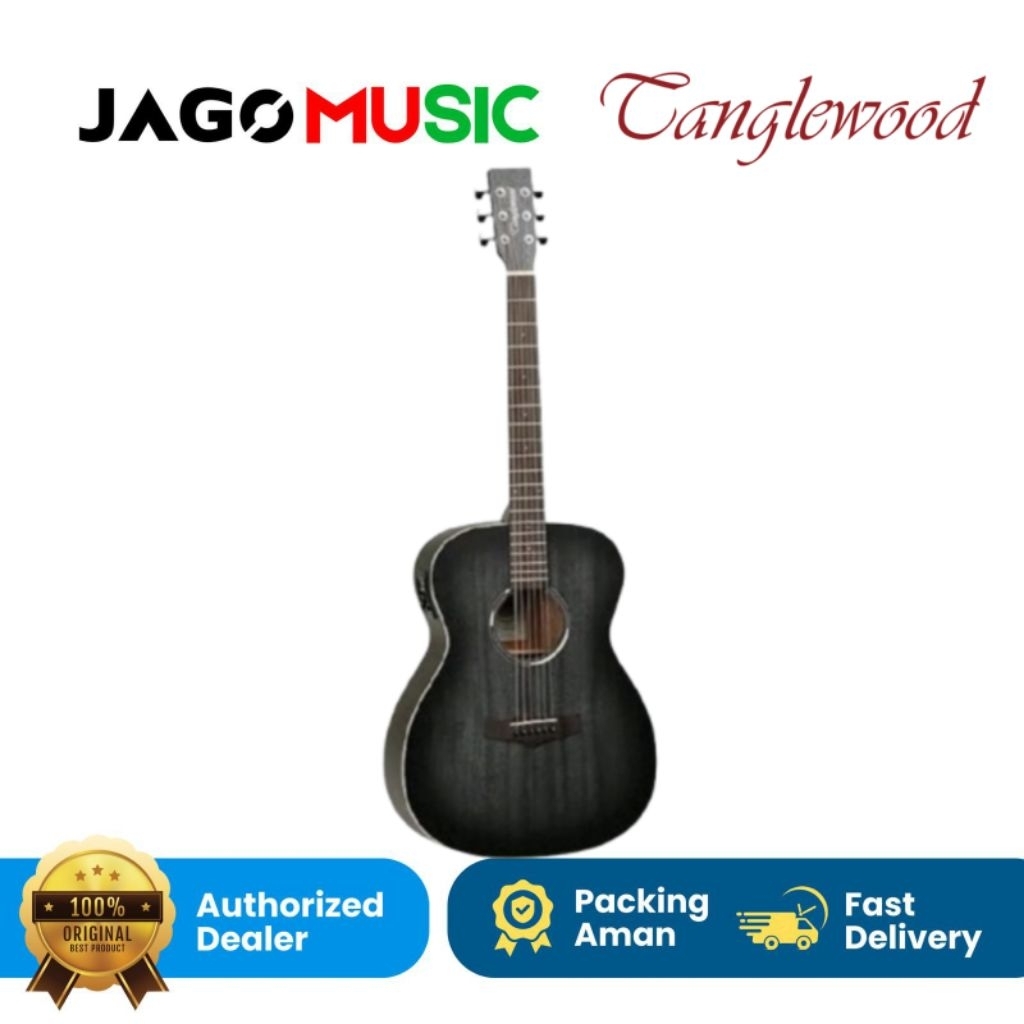 Tanglewood TWBB OE Blackbird Folk Acoustic Electric Guitar Tanglewood Smoke Black