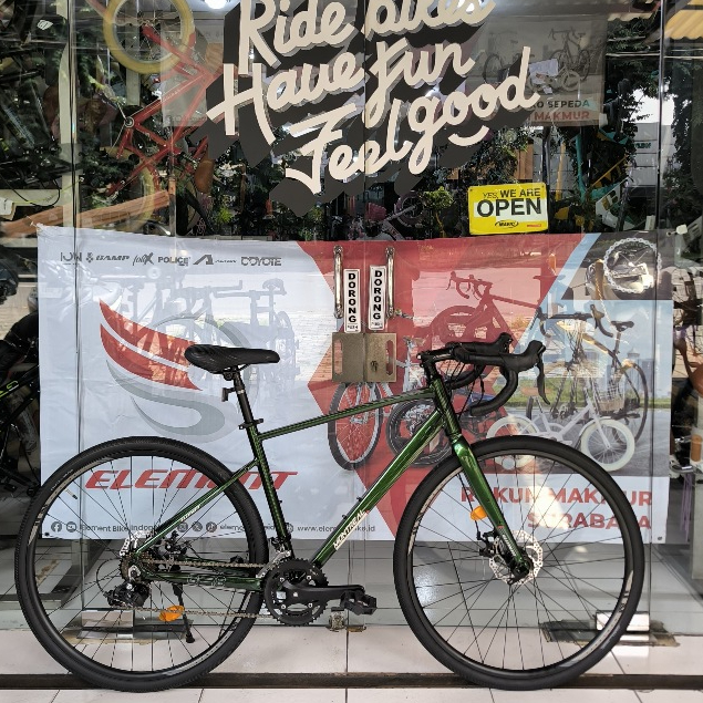 Element MONTREAL GR8 Gravel Road Bike - Frame Fork Alloy / Internal Cable Routing 2 x 8 Speed Mechan