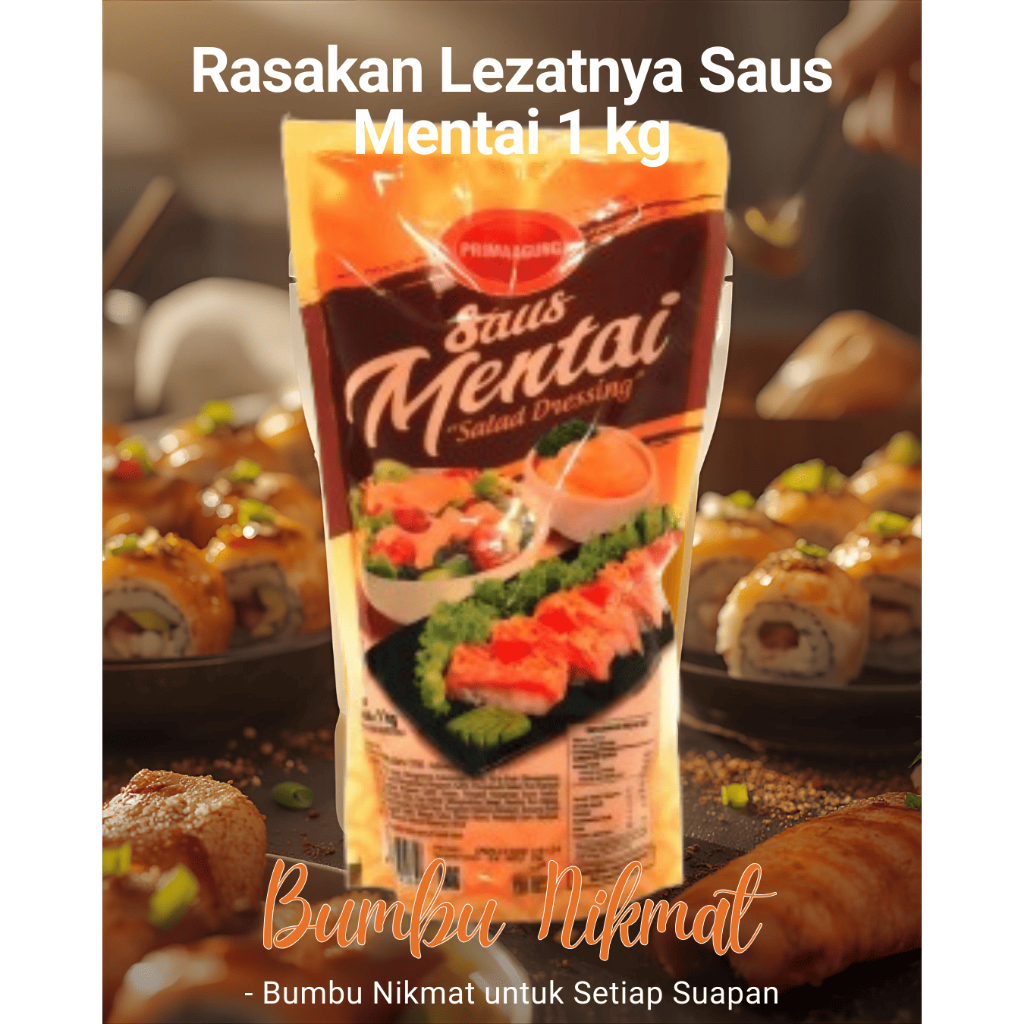 Prima Agung Mayonaise Mentai Mayo 1kg Saus Salmon Mentai Halal