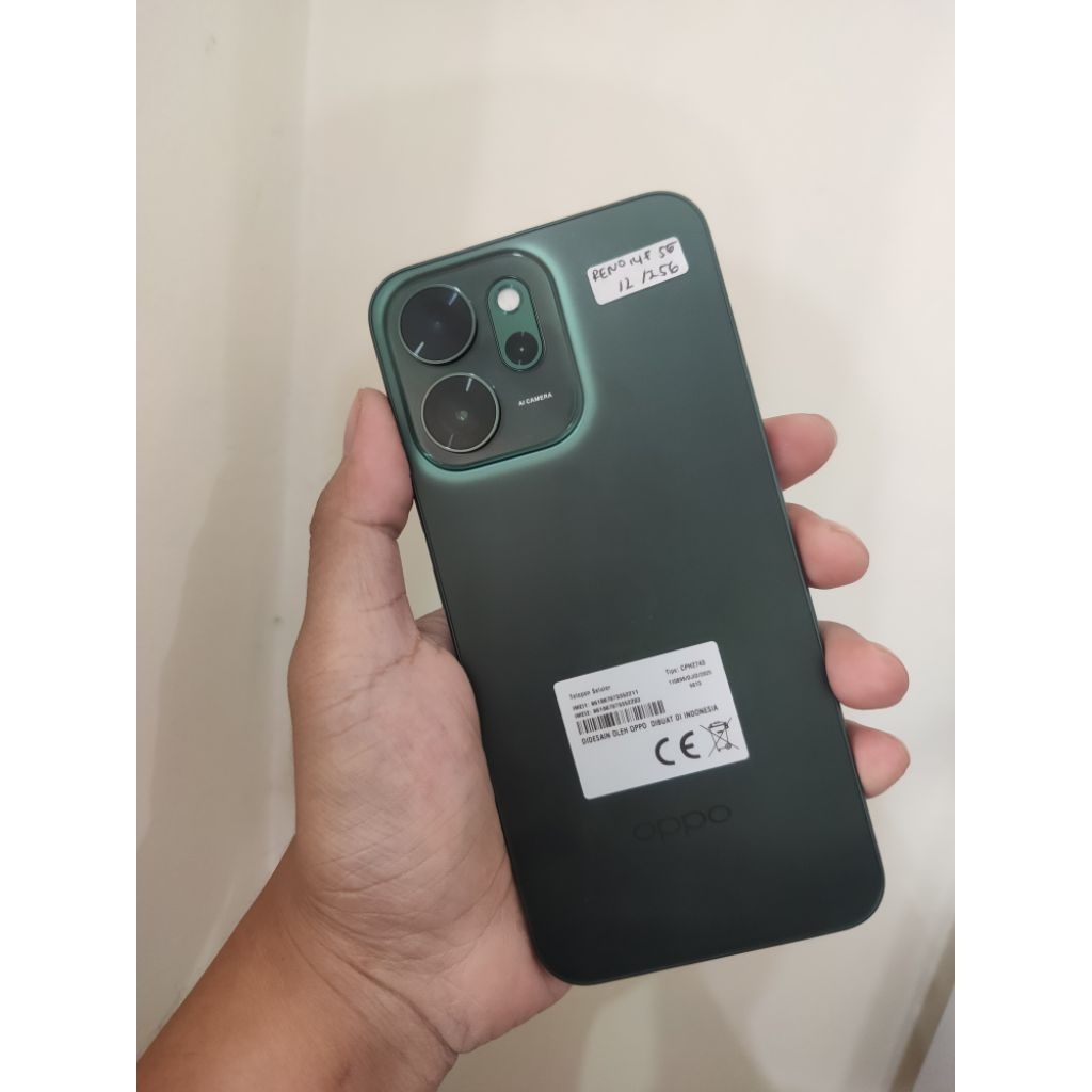 Second oppo reno 14f 12/256 fullset buka segel
