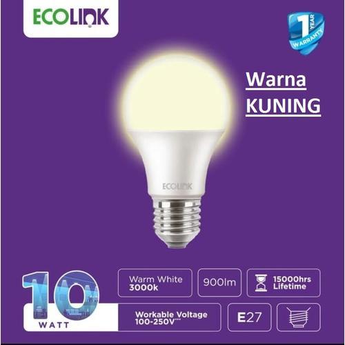 Lampu ECOLINK LED 10 Watt Warm White / Kuning