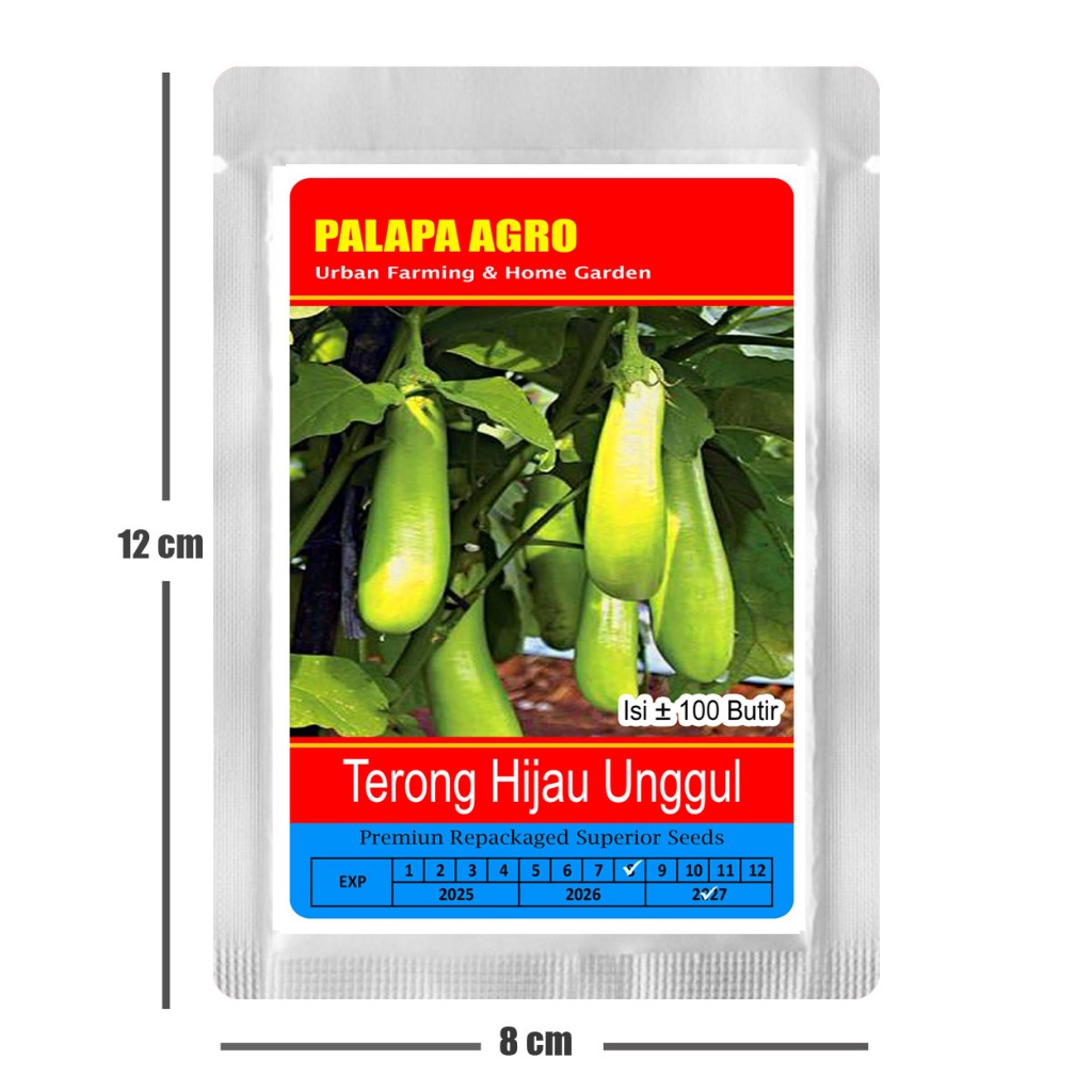 Bibit Terong Hijau Unggul - Benih Unggulan Terong Hijau Isi ± 100 Butir