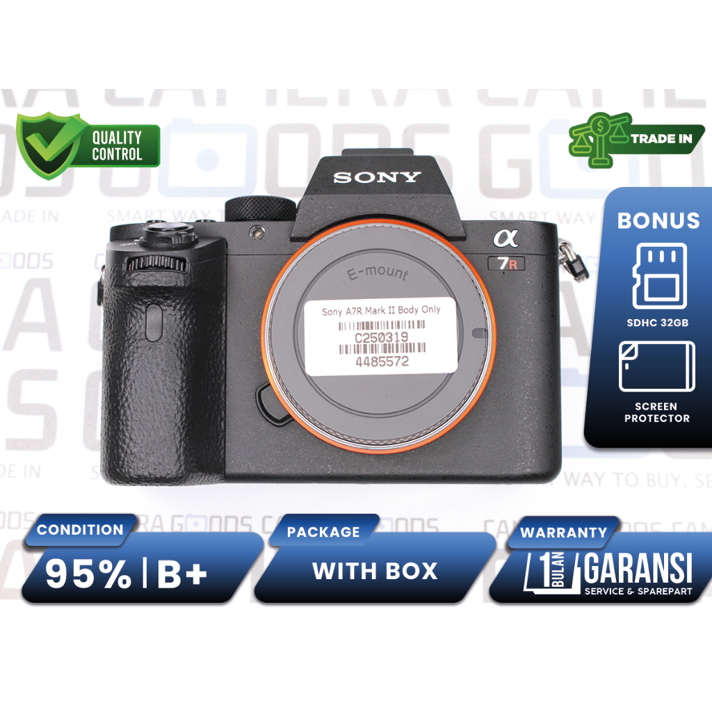Kamera Sony A7R Mark II Mirrorless Full Frame Body Only Second Bekas Alpha A7RII