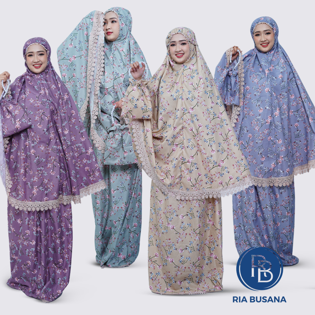 Ria Busana - Elnia - Mukena Traveling Mini Mikro Motif Bunga Abstrak Art. ZAHRA-RENDA