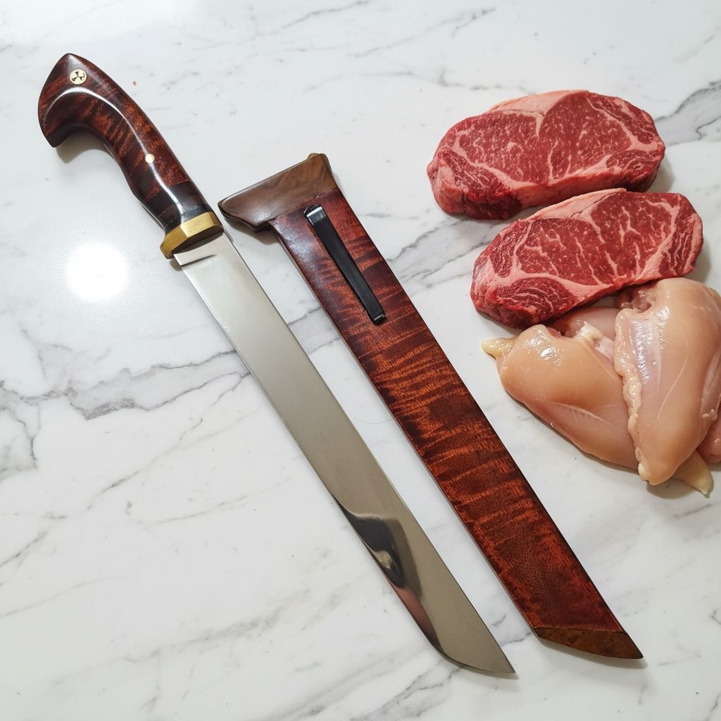 Pisau Profesional Bilah Sembelih Bandung Super tajam Qurban AH blade Premium Pisau Daging #A38