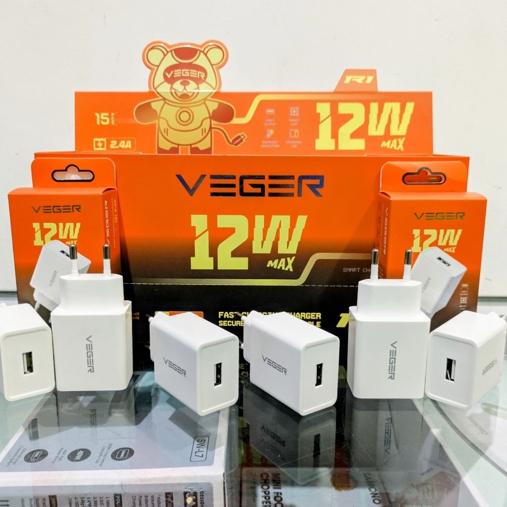 VEGER R1 / Pcs Batok Charger Fast Charging 2.4A
