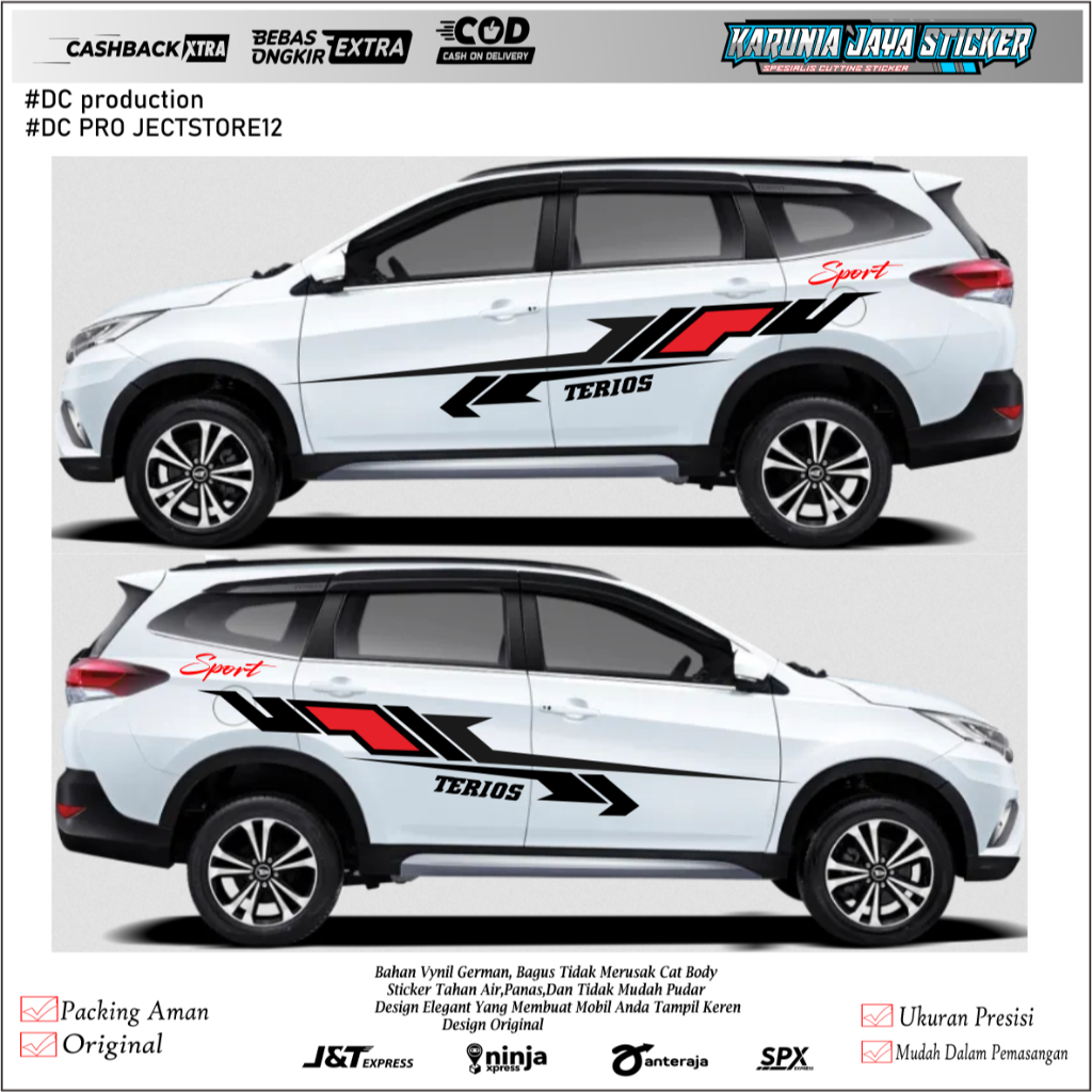 Promo stiker sticker cutting mobil terios stiker mobil daihatsu Terios 2013 up terbaru