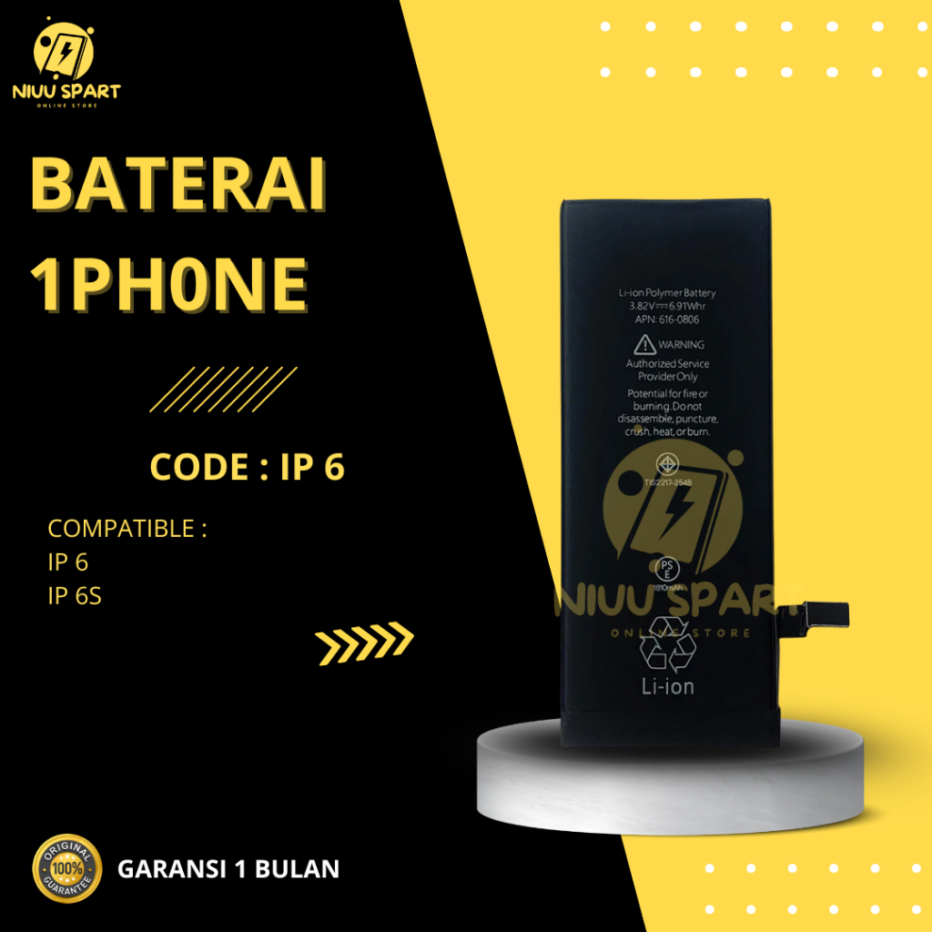 BATERAI BATTERY IPHONE 6 / 6S / IPHONE 6 PLUS DOUBLE [IC POWER] ORIGINAL