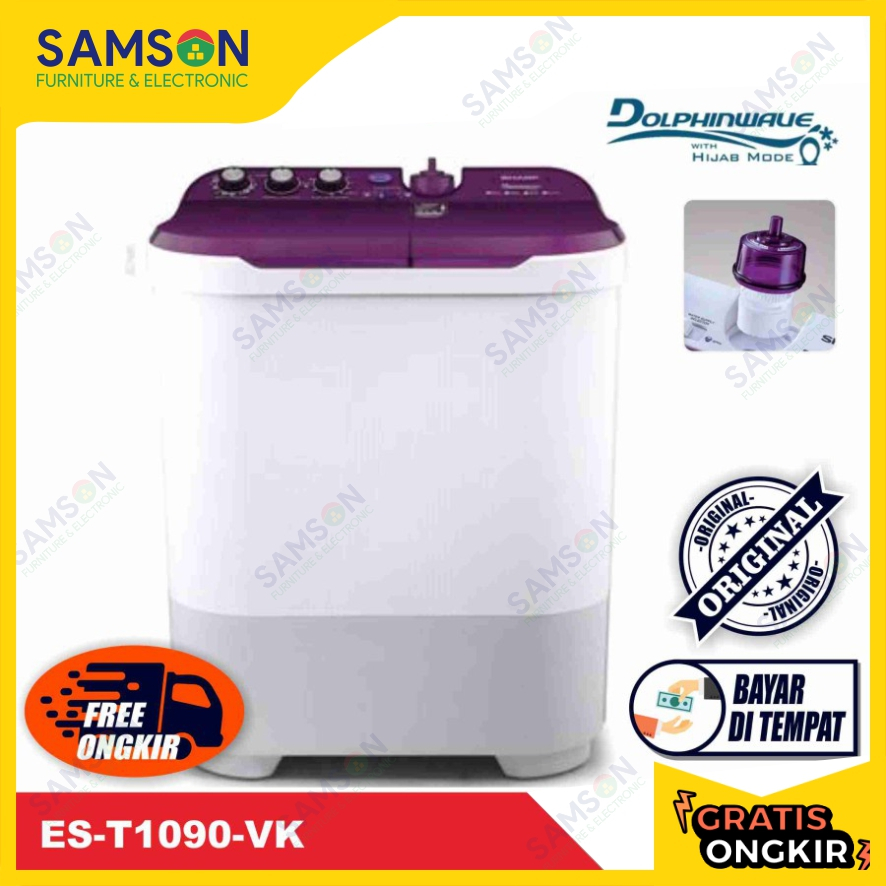 MESIN CUCI SHARP 10 KG ES-T1090-VK 2 TABUNG MANUAL - UNGU