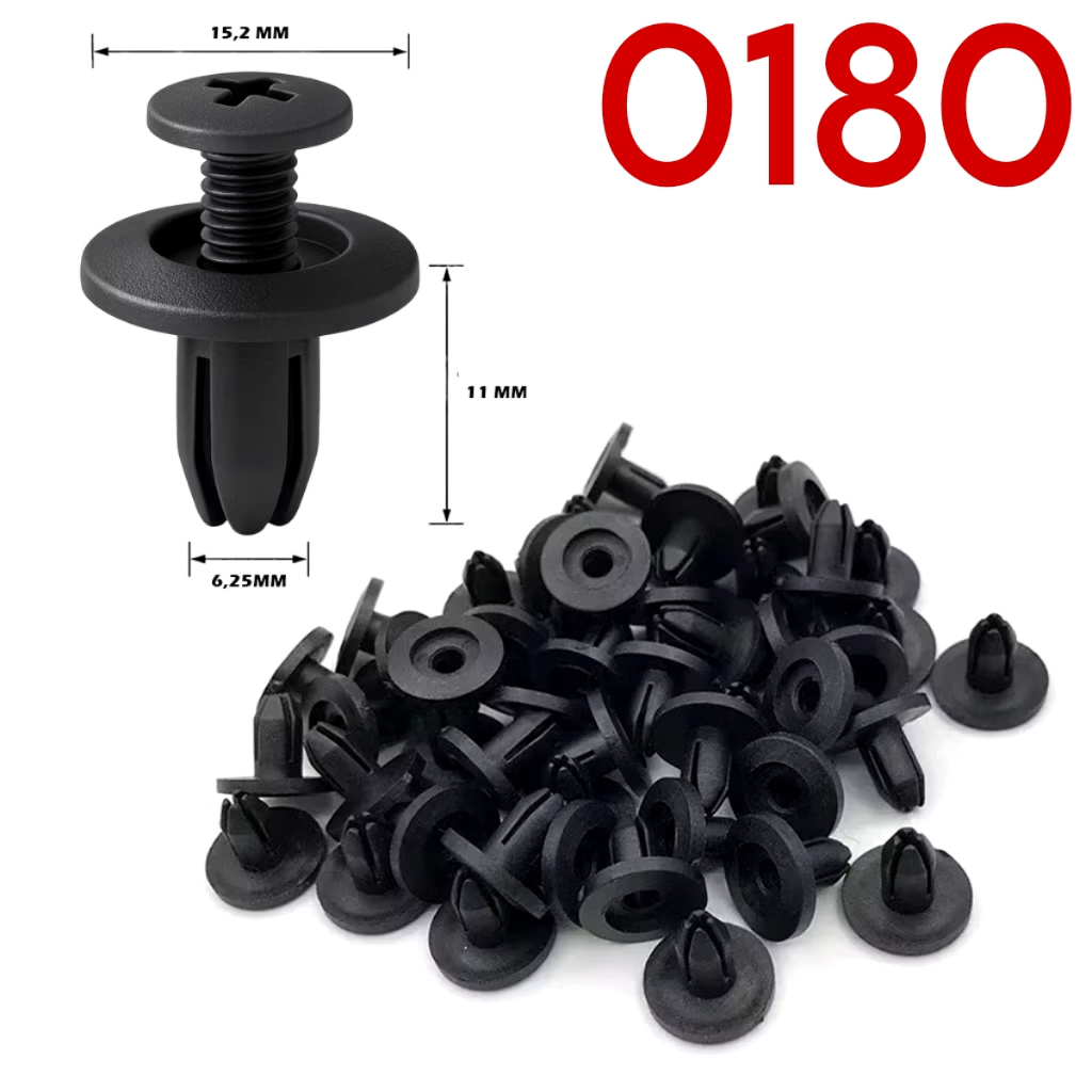 0180 Kancing Klip Bemper Mobil Avanza Xenia Fortuner Baut Rivet Mobil Motor Universal 6mm Plastik Kl