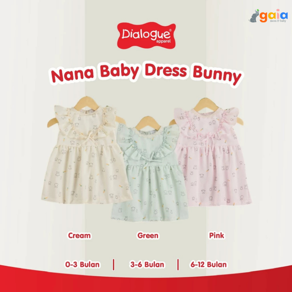 Dialogue Nana Baby Dress Bunny DAD2064 | Dress Bayi | 0-3 bulan