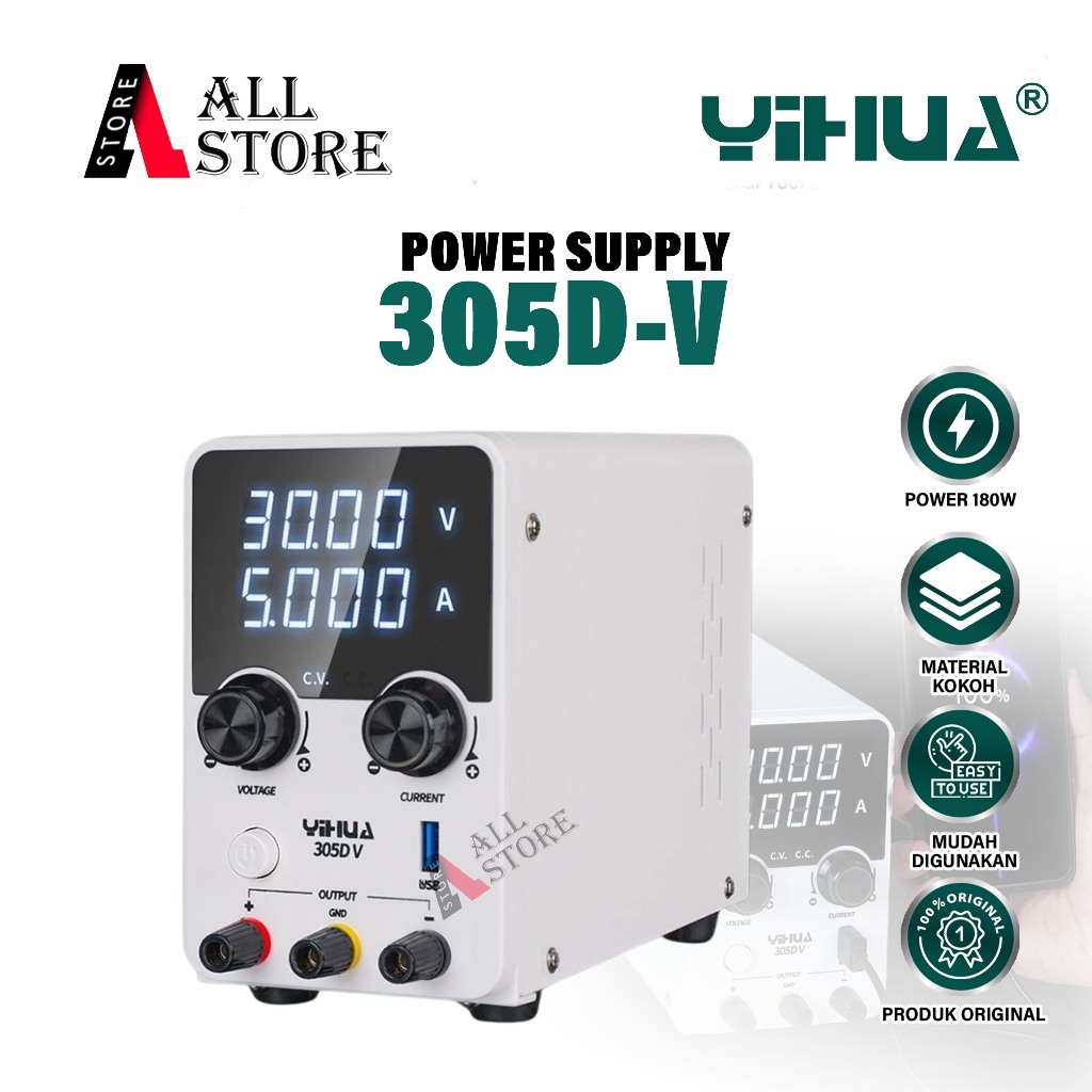 YIHUA 305D-V POWER SUPPLY DIGITAL 30V 5A ORIGINAL - POWER SUPPLY DIGITAL YIHUA 305D-V ORIGINAL SERVI