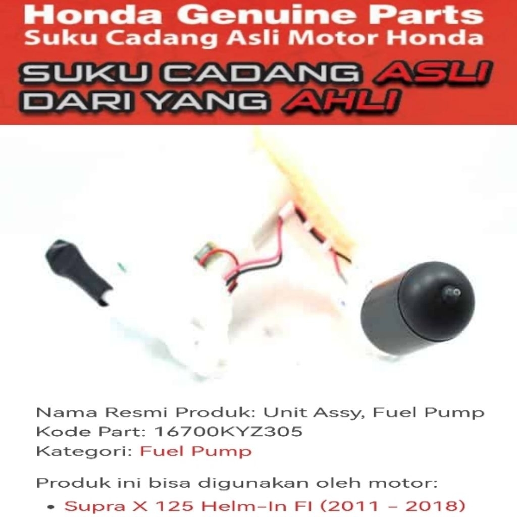 16700KYZ305 Fuel Pump – Supra X 125 Helm In