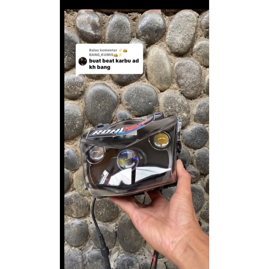 Headlamp lampu depan beat karbu H4 + d2 laser