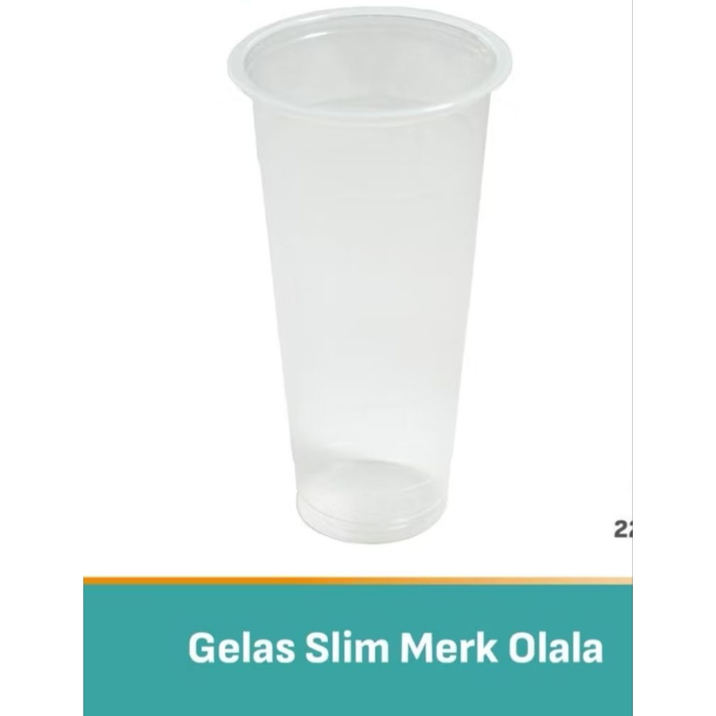 Gelas cup slim 22 oz + tutup oolala
