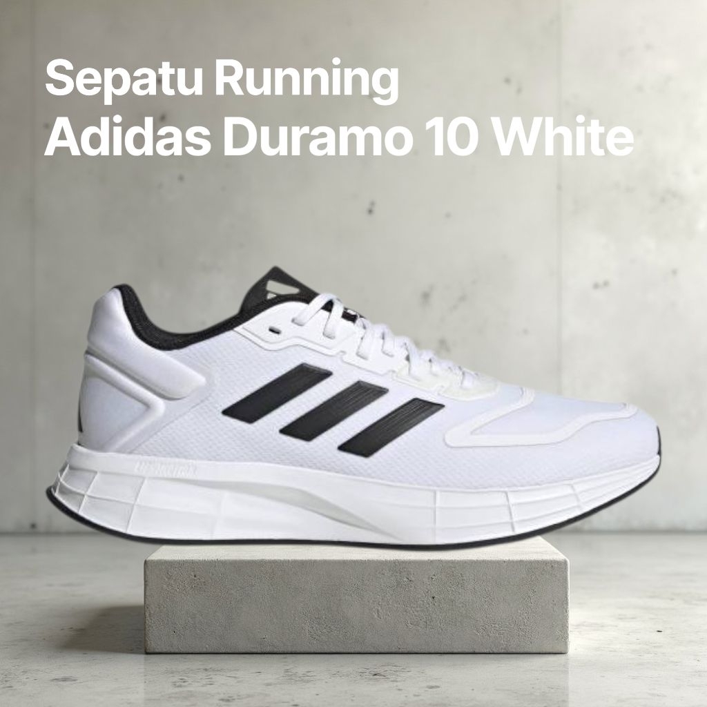 Sepatu Running Adidas Duramo 10 Putih Original Pria - Size 41-43