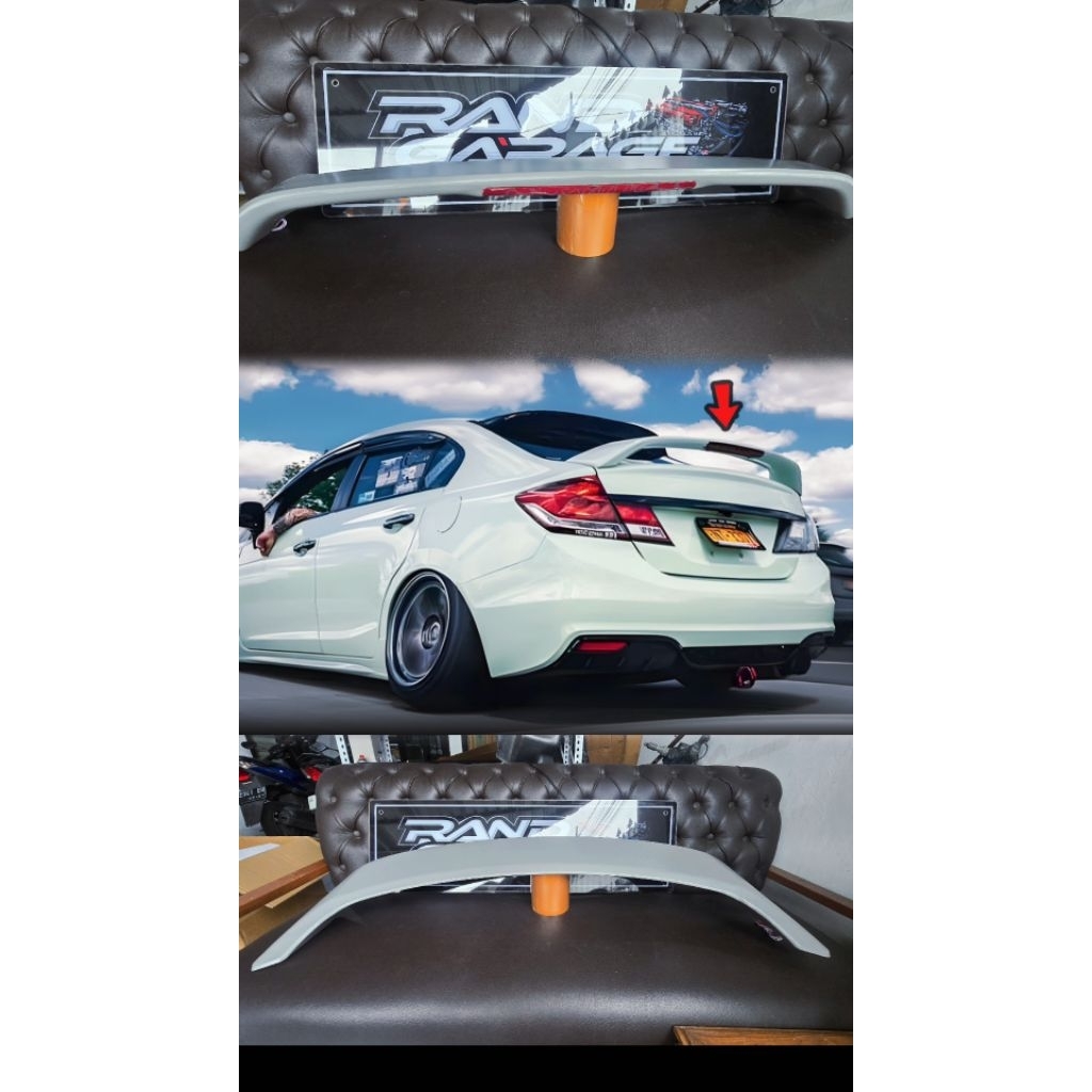 Spoiler Civic FB light Led Plastik ABS Taiwan