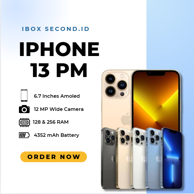 Iphone 13 Pro Max  256GB, 128GB Second Ori Apple, Like New ALLSIM, Fullset