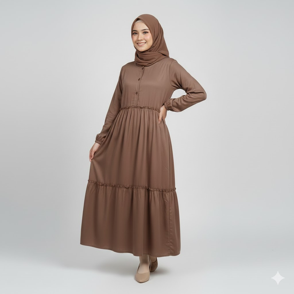 RILLEY - Gamis Daniqa | Gamis Wanita Adem Bahan Rayon Twill