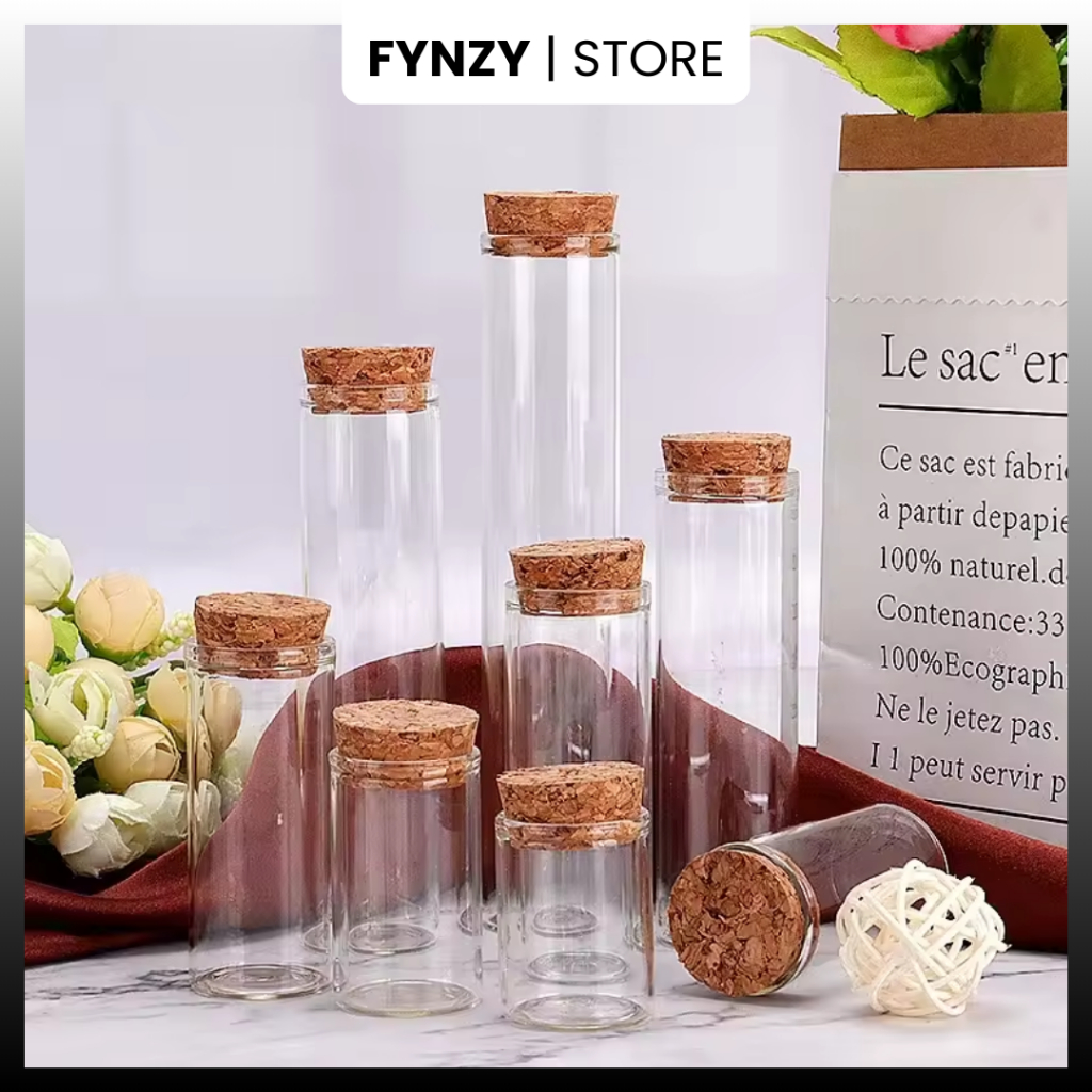 Toples Kaca Segel Gabus Kecil Penyimpanan Makanan Mini Cork Seal