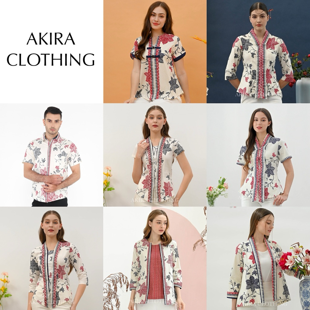 Atasan Batik Wanita Modern White YZ - Batik Couple - Batik Seragam - Batik Unik - Dress Batik - Bati