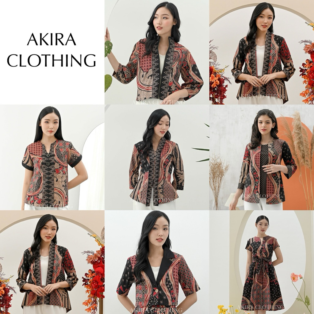 Atasan Batik Wanita Modern Black MTS - Batik Couple - Batik Seragam - Batik Unik - Dress Batik - Bat