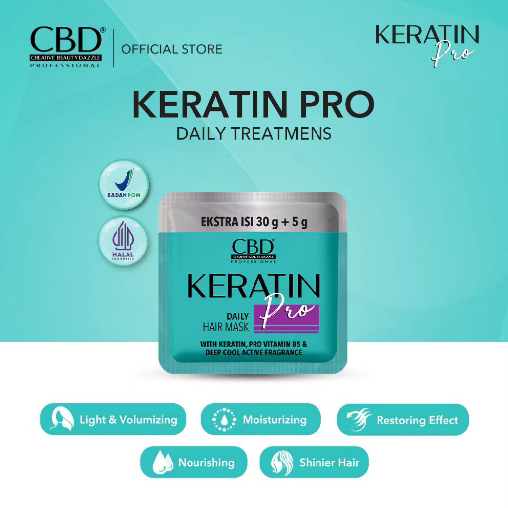 MASKER RAMBUT CBD - KERATIN PRO || Kemasan Sachet