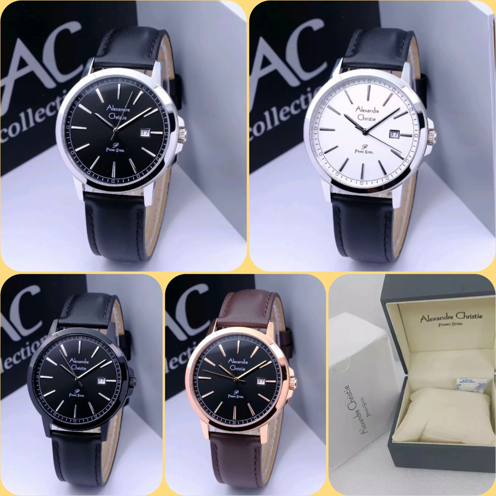 JAM TANGAN PRIA ALEXANDRE CHRISTIE AC 1014 MD / AC1014 / 1014 KULIT ORIGINAL