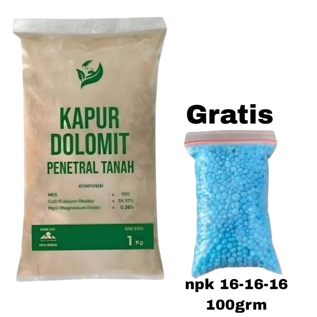 Pupuk Kapur Dolomite Super Premium Kemasan 1Kg / Dolomit 1kg / Kapur Pertanian Dolomit Penetral PH T