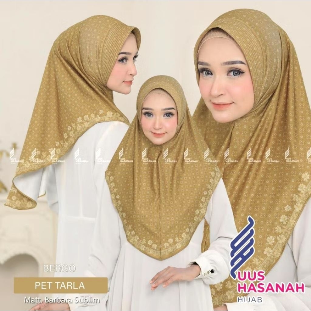 (UH Hijab) BERGO PET TARLA•hijab instan pet motif•jersey barbara sublim•hijab bergo instan•jilbab in