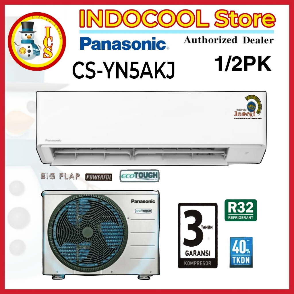 Panasonic Ac Standard 1/2PK CS-YN5AKJ - Eco Tough - R32
