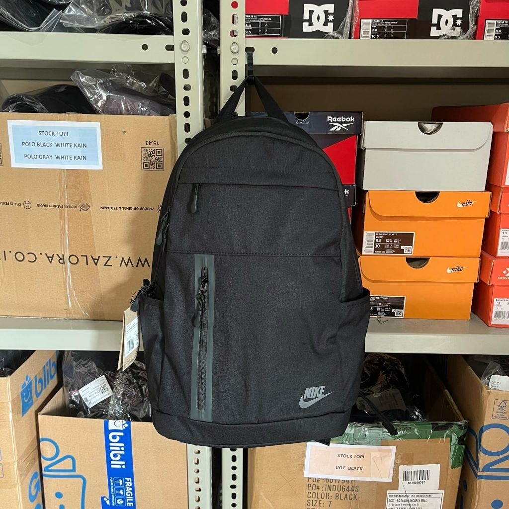 Tas Elemental Premium Backpack / Tas Unisex Hitam / Tas Branded Pria Wanita / Tas Ransel Besar Hitam