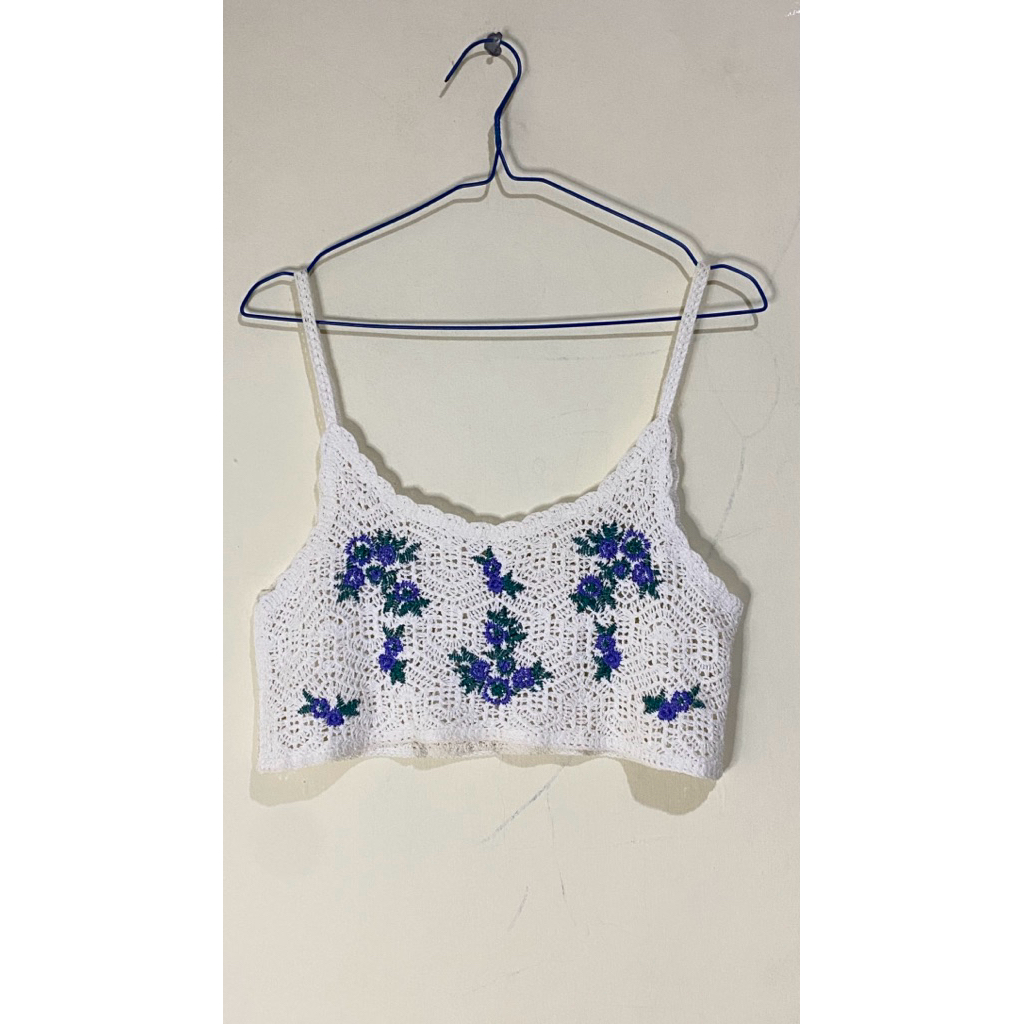 PRELOVED Vest / rompi rajut motif bunga allsize