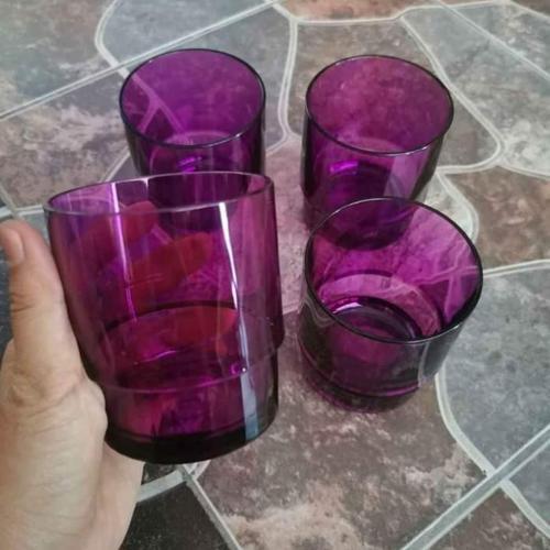 crystal tumbler tupperware gelas kristal ungu