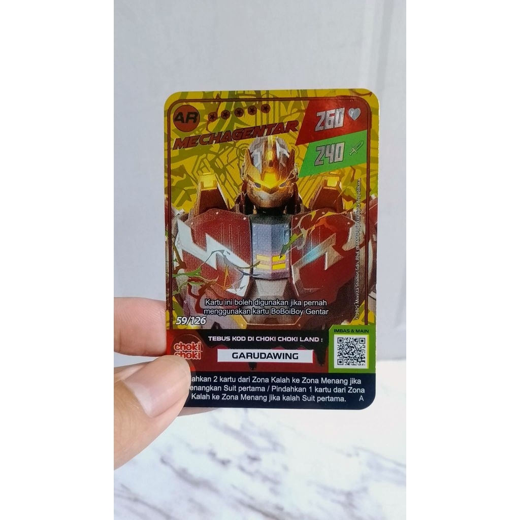 Kartu Koleksi BOBOIBOY GALAXY MECHA GENTAR AR Hologram Card