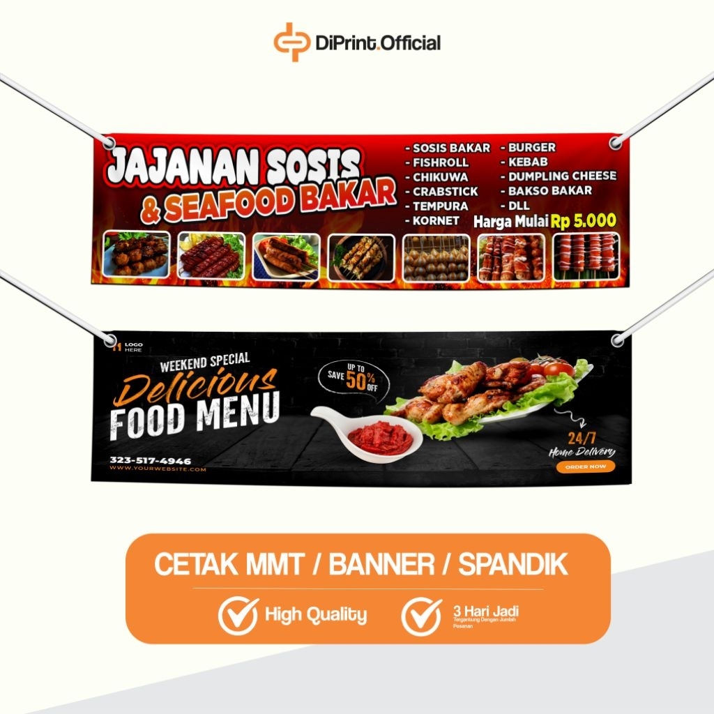 CETAK BANNER / MMT / FLEXI / SPANDUK MURAH / BANNER WARUNG