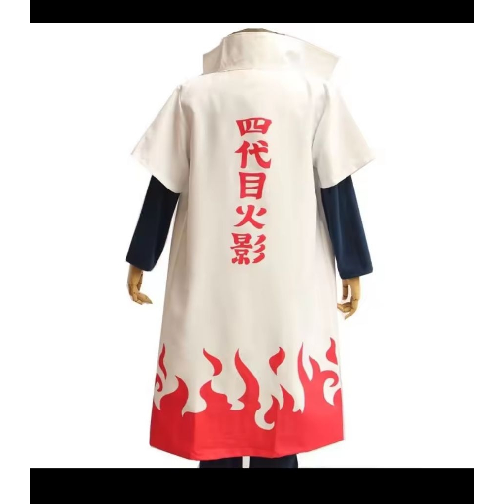 Jubah Cosplay Anime Naruto Hokage Keempat Minato Namikaze Yondaime Fourth Hokage 4 Cloak Coat - M