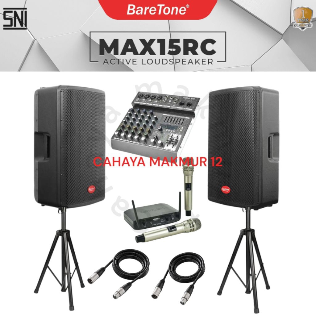 paket sound speaker baretone 15rc max15rc 500watt paket