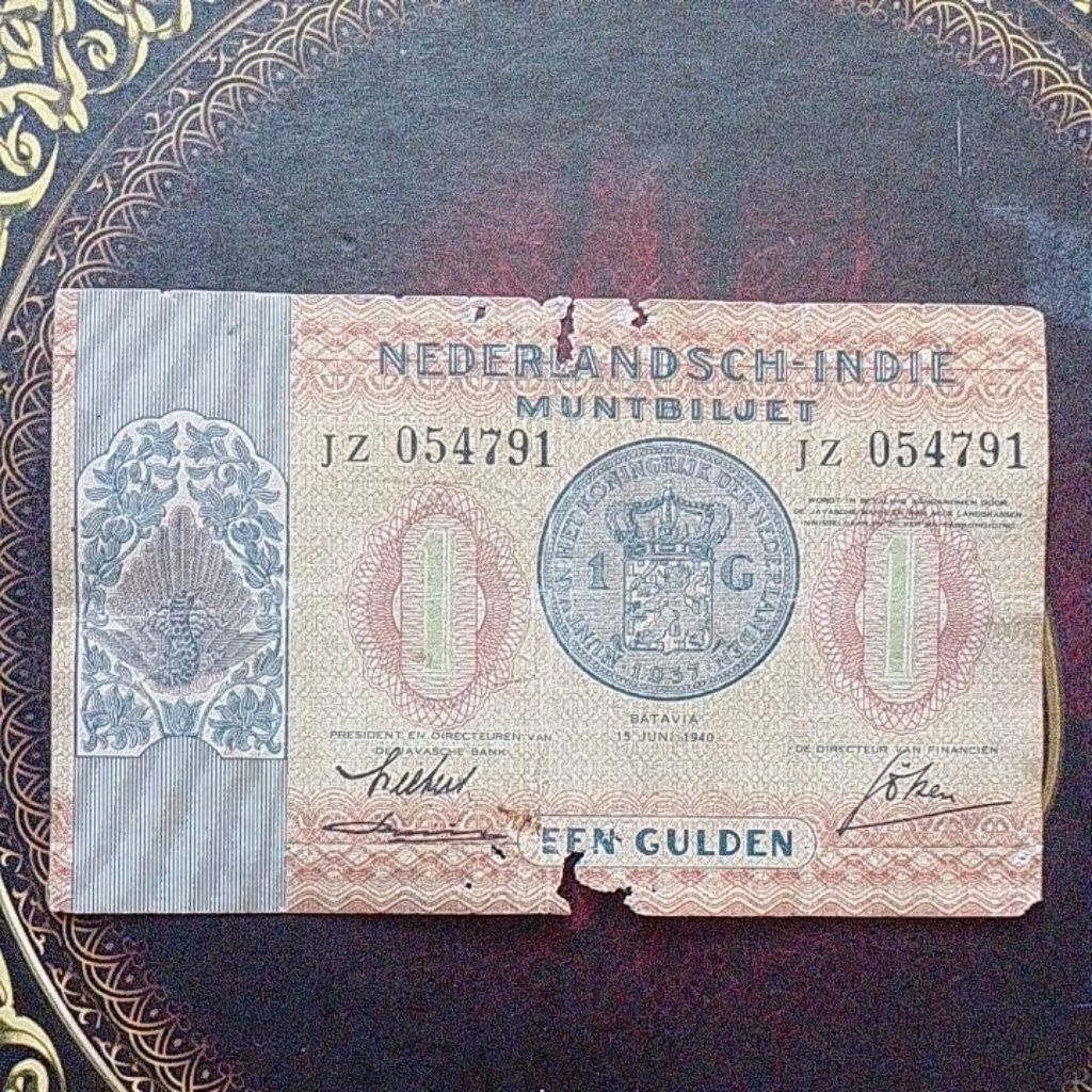 Uang Muntbiljet 1 gulden 1940 fine