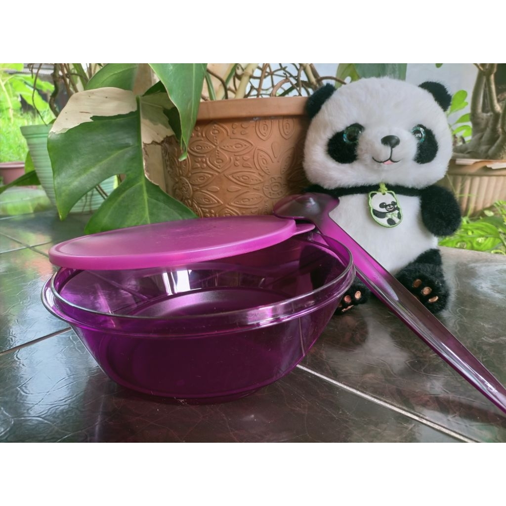 NEW 3S bowl Tupperware warna ungu 2 liter + sendok