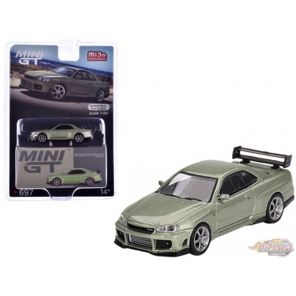 Mini GT Nissan Skyline GTR R34 TommyKaira Milinium jade