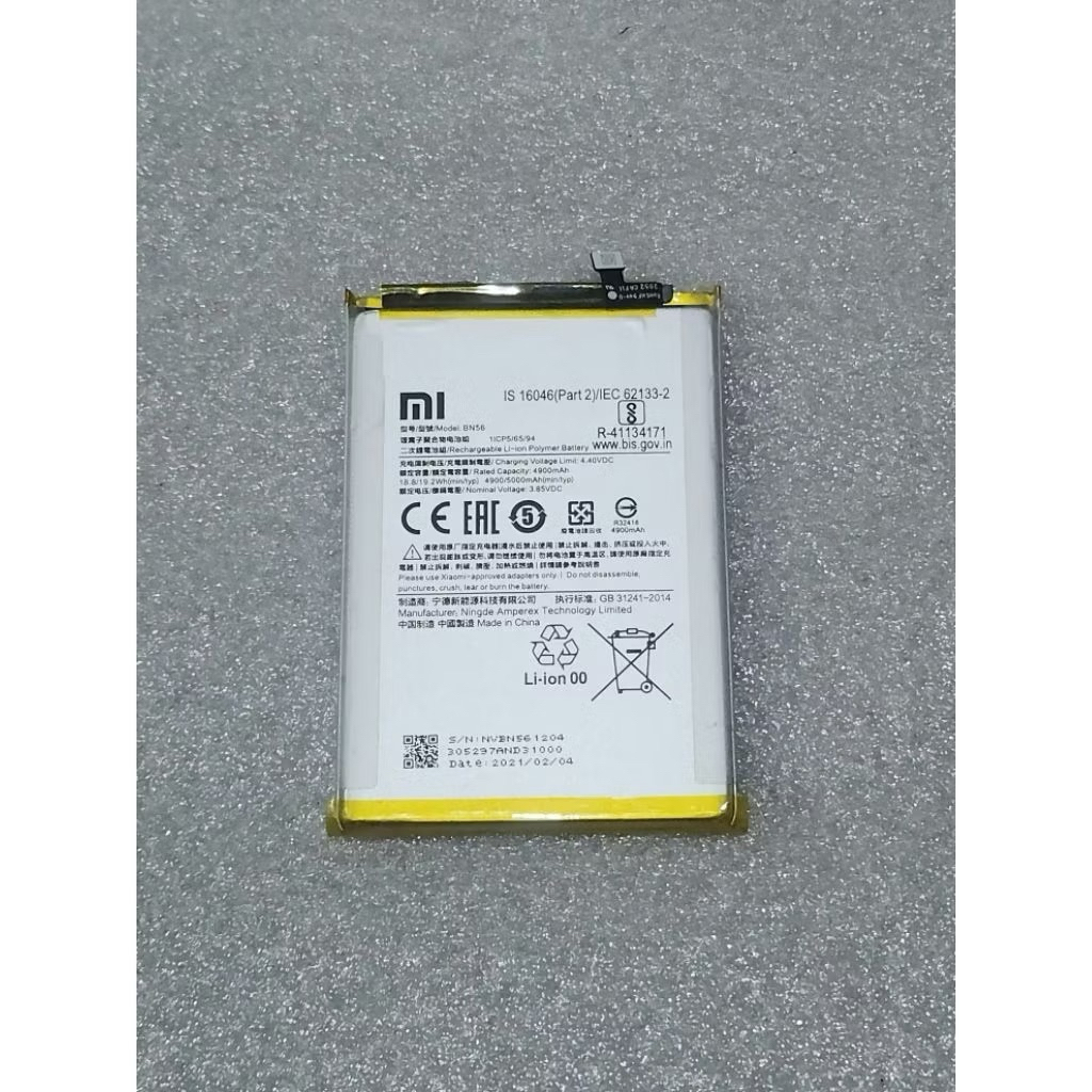 Batre Baterai Xiaomi Redmi 9A / Redmi 9C / Redmi 10A /Redmi A1 Batre Xiaomi Bn56 Original Like New